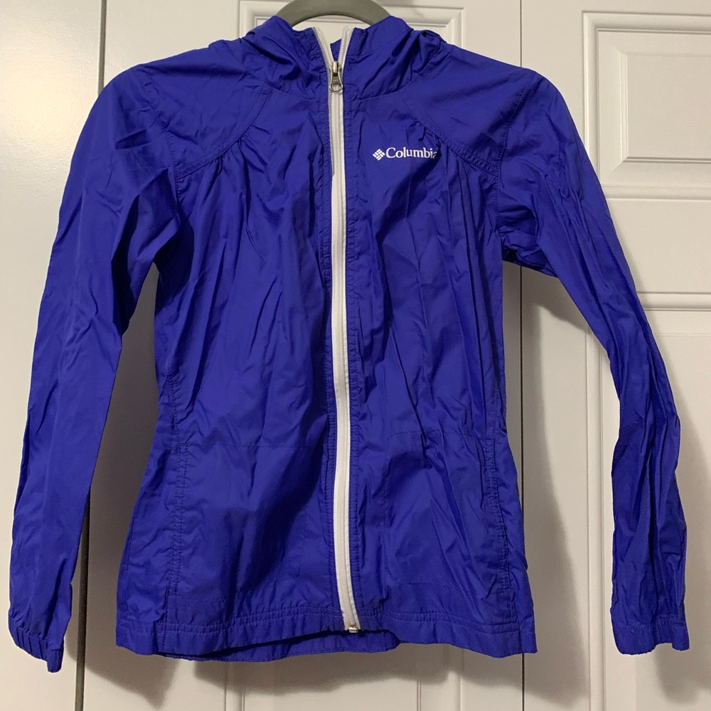 Girls Columbia blue rain coat size medium